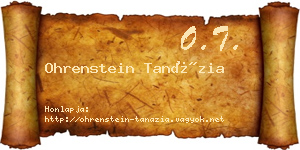Ohrenstein Tanázia névjegykártya